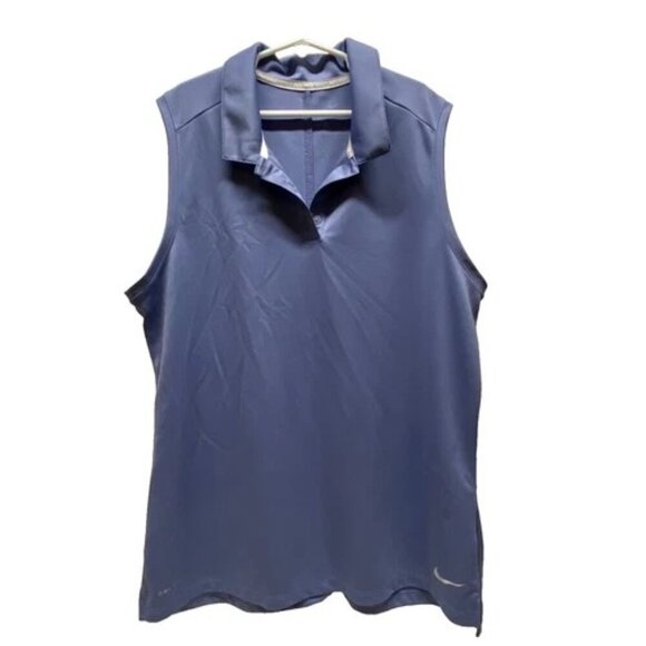 Nike Golf Polo Women’s Large Steel Blue Sleeveless Performance Dri-Fit Top GUC - Picture 1 of 8